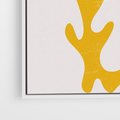 Obraz w ramie 50x50 - Abstrakcyjna Synergia - abstrakcyjna żółta forma, minimalizm - rama biała