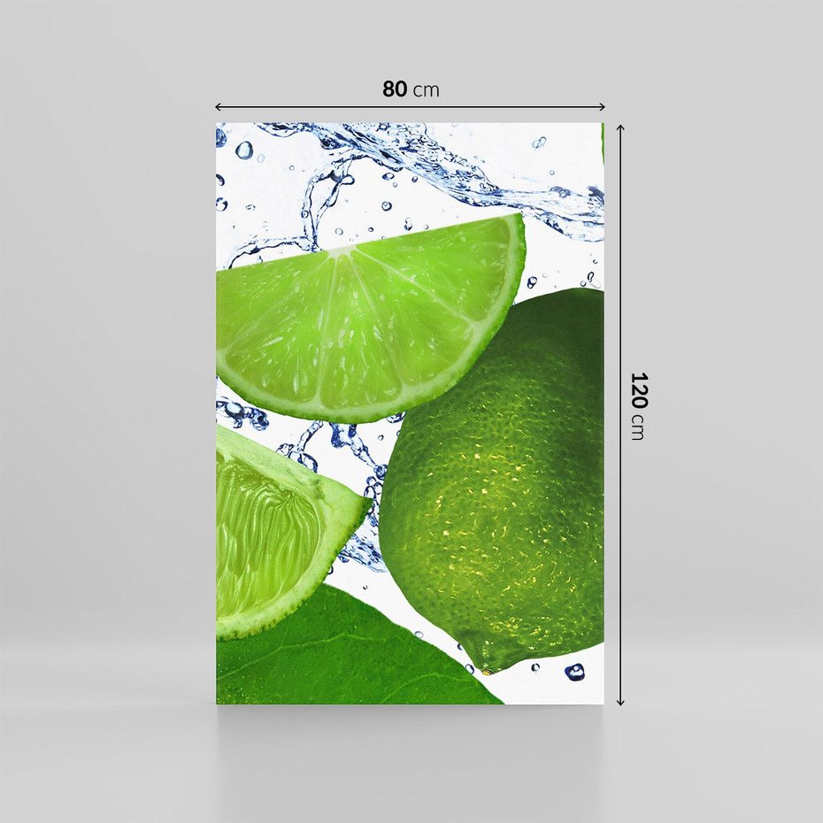 Obraz na płótnie 80x120 - Świeże limonki - limonki, woda