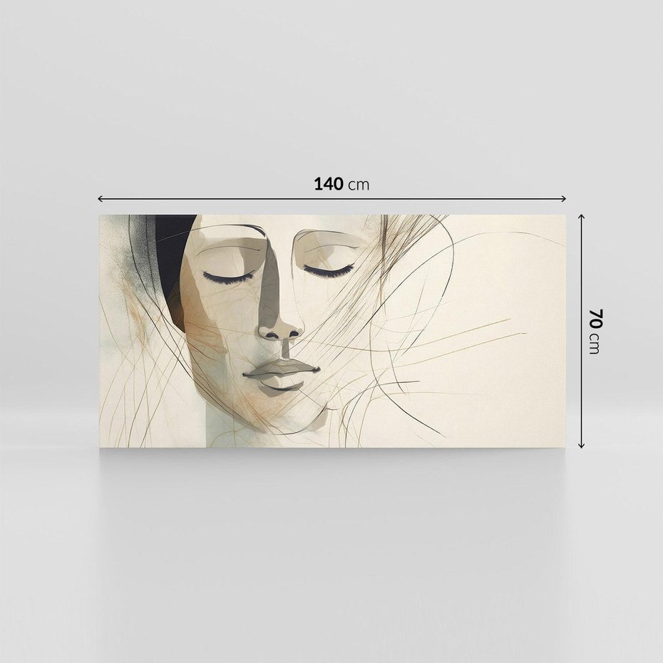 Obraz na płótnie 140x70 - Tylko Zamknij Oczy - twarz kobiety, zamknięte oczy