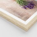 Plakat w ramie 40x50 - Romantyczny urok - lawenda, bukiet - rama drewno