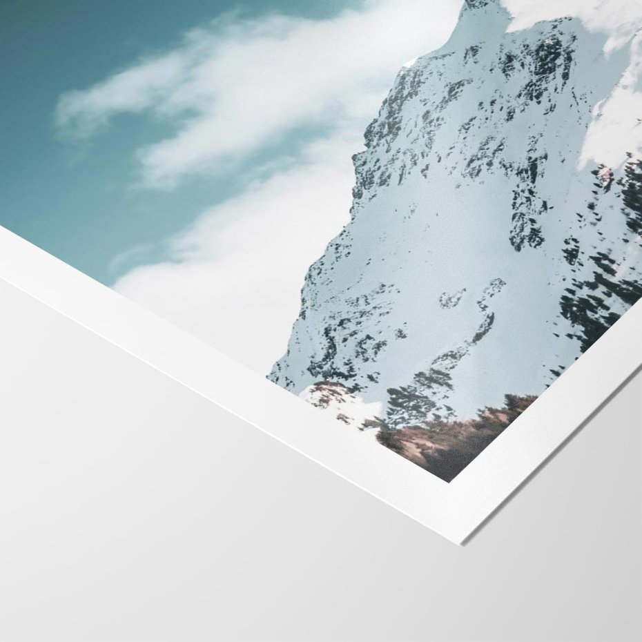 Plakat bez ramy 21x30 - Nocna Magia w Górach - fotografia, śnieg