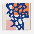 Obraz w ramie 80x80 - Migotliwe Nastroje - abstrakcyjna niebieska forma, dziwne kształty - rama biała