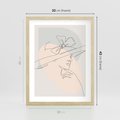 Plakat w ramie 30x40 - Twarz Kobiety w Pastelach - minimalistyczna grafika, pastelowe tłó - rama drewno