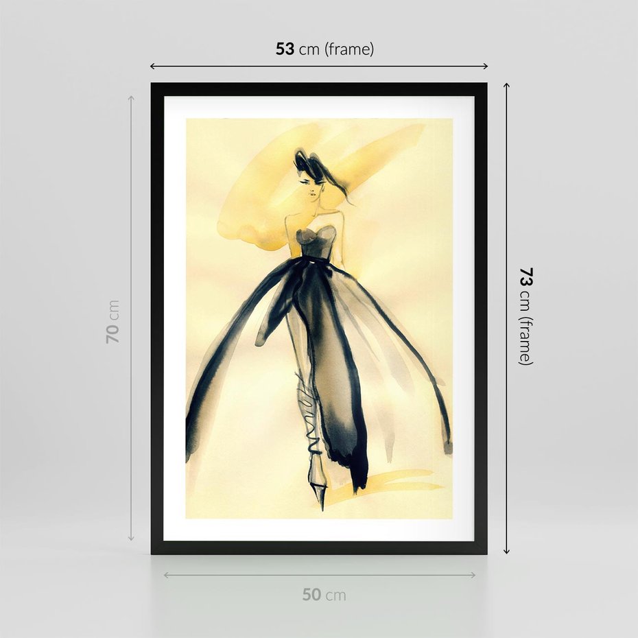 Plakat w ramie 50x70 - Ekspresja Wyrazu - abstrakcja, kobieta - rama czarna