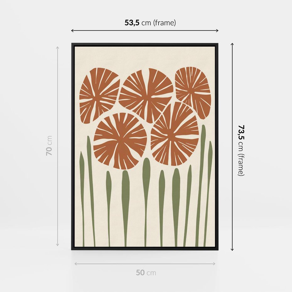 Obraz w ramie 50x70 - Akwarelowe Echa Przyrody - kwiaty, nowoczesny plakat - rama czarna