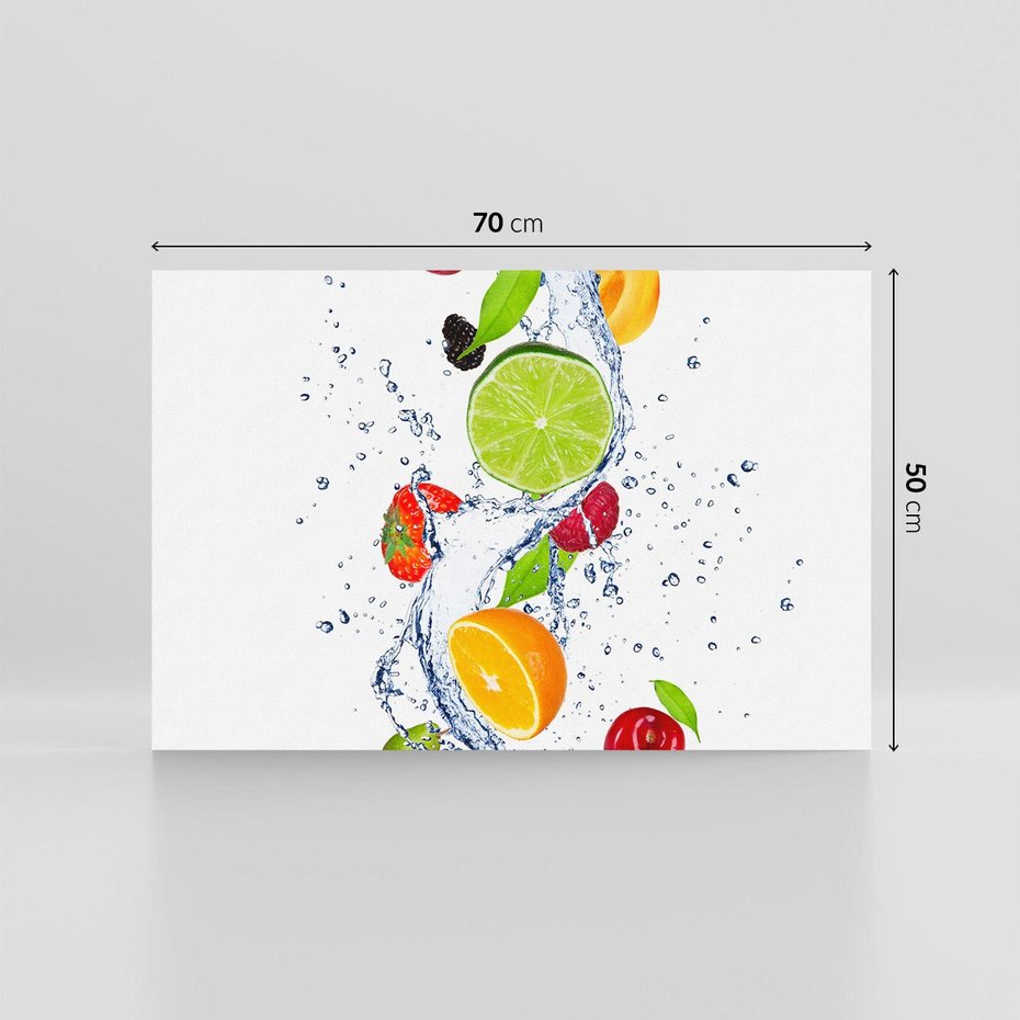 Obraz na płótnie 70x50 - Kulinarne Inspiracje - owoce, woda