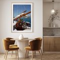Plakat w ramie 30x40 - Podróż Morska - statek, ster - rama drewno