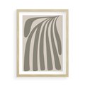 Plakat w ramie 50x70 - Beżowa Delikatność - nowoczesna sztuka, plakat modern - rama drewno