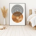 Obraz w ramie 50x70 - Taniec Okręgów - boho obraz, geometria - rama czarna