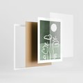 Plakat w ramie 30x40 - Wibracje Naturalnej Równowagi - zielony plakat, roślinne inspiracje - rama biała