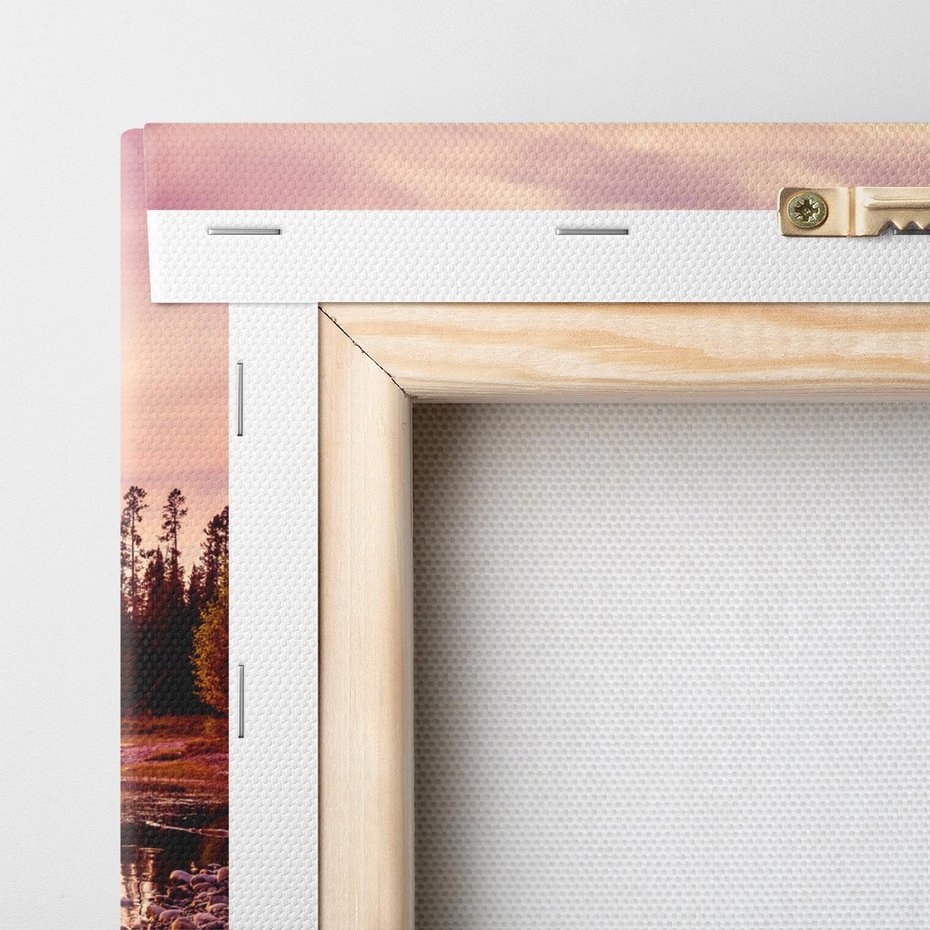 Obraz na płótnie 50x50 - Harmonia natury - góry, jezioro