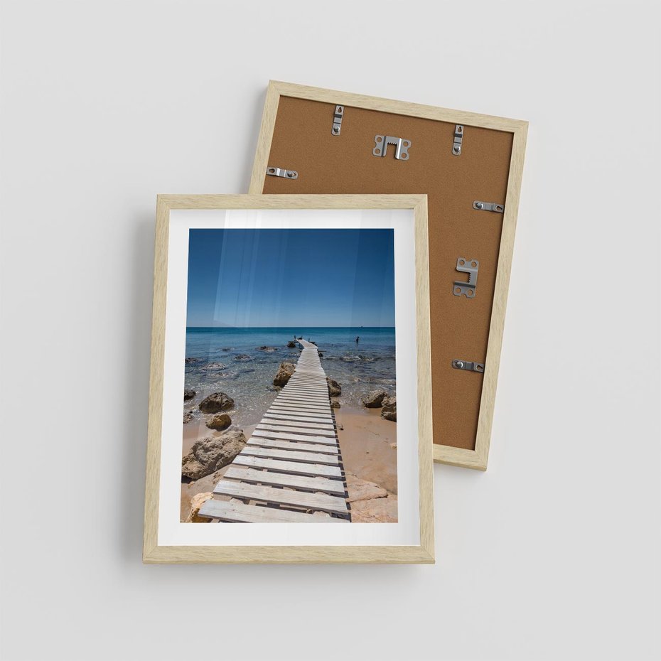 Plakat w ramie 30x40 - Oaza spokoju - plaża, morze - rama drewno