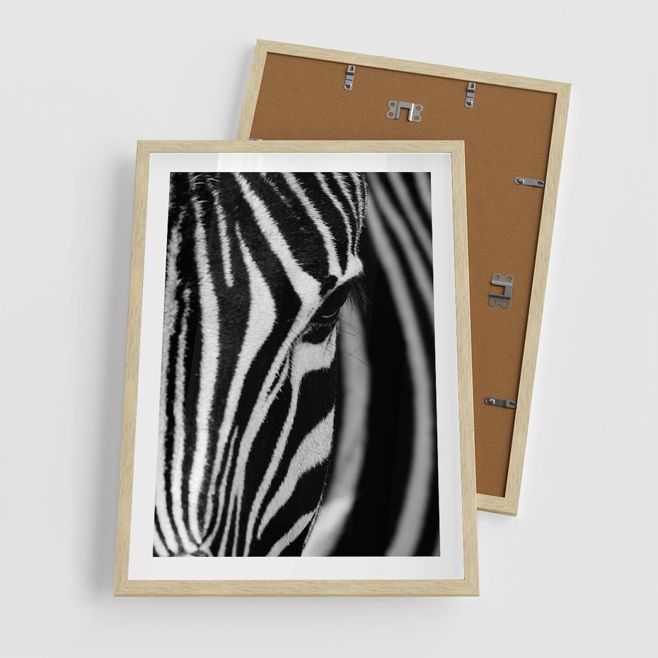 Plakat w ramie 50x70 - Pasy Zebr - zebra, paski - rama drewno