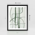 Plakat w ramie 40x50 - Zielony Spokój - zielona abstrakcja, spokojny plakat - rama czarna
