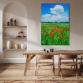 Obraz na płótnie 70x100 - Kolorowa łąka pełna maku - łąka, maki