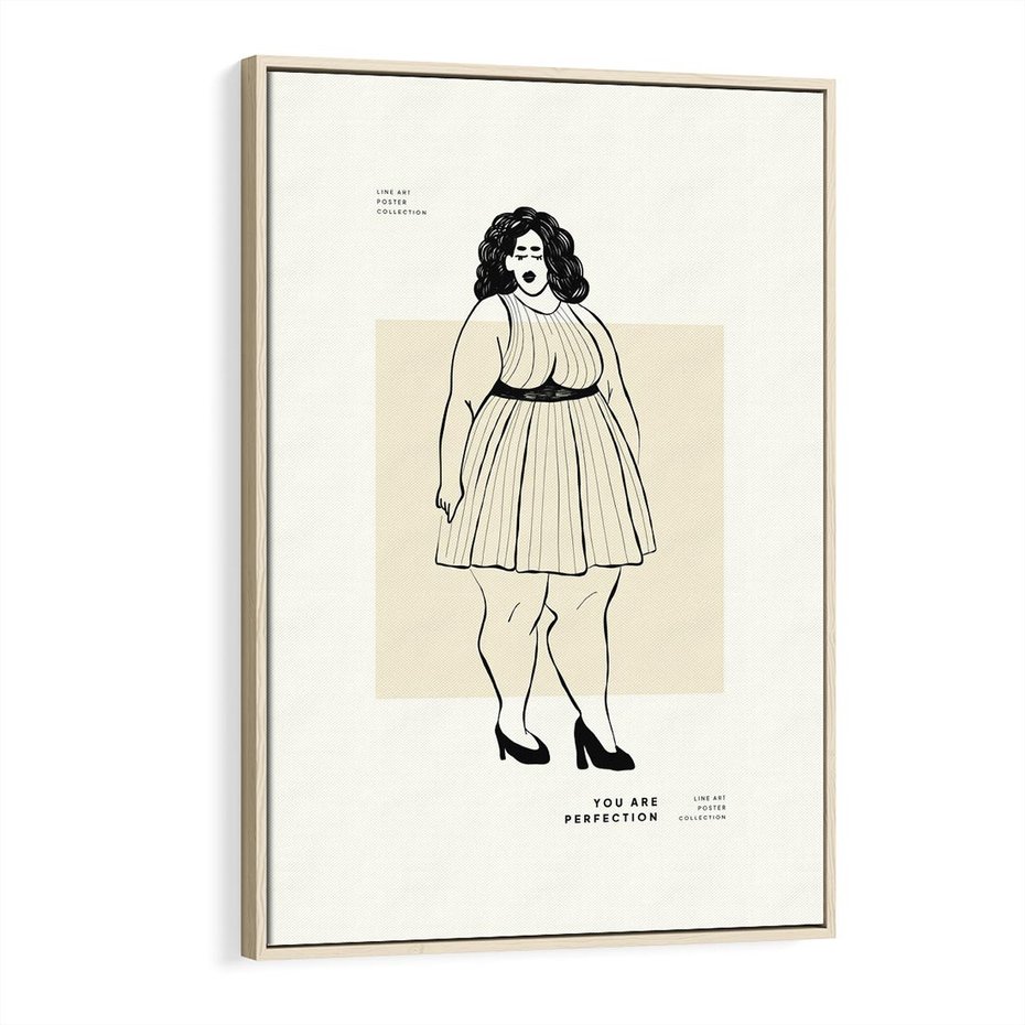 Obraz w ramie 70x100 - Ekspresja Wewnętrznych Emocji - kobieta, samoakceptacja - rama drewno