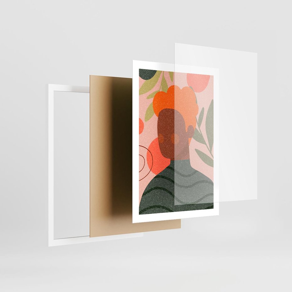 Plakat w ramie 50x70 - Kobieca Przestrzeń - nowoczesny plakat, styl retro - rama biała