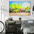 Obraz na płótnie 100x70 - Energiczny ogród - kwiaty, ogród