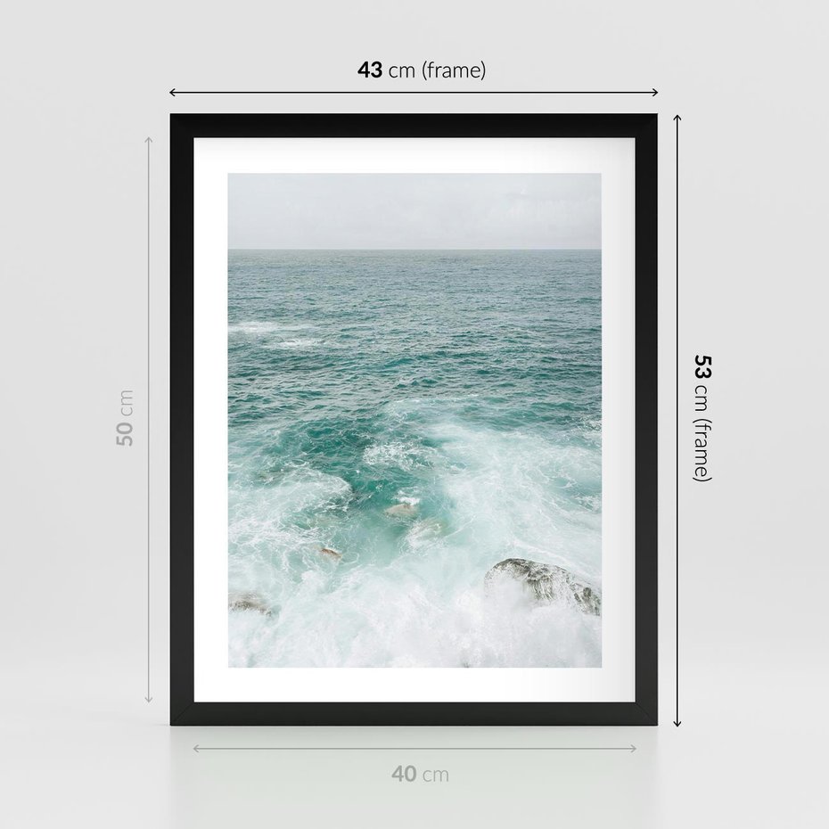 Plakat w ramie 40x50 - Wzburzony Żywioł - morze, ocean - rama czarna