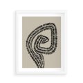 Plakat w ramie 40x50 - Nowoczesne Spektrum Wyobraźni - boho plakat, czarne kropki kreski - rama biała