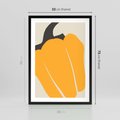 Plakat w ramie 50x70 - Migocące Formy - abstrakcyjny minimalistyczny obraz, żółta papryczka - rama czarna