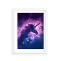 Plakat w ramie 30x40 - Mityczna podróż - kosmos, jednorożec - rama biała