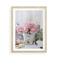 Plakat w ramie 50x70 - Miłość w powietrzu - kwiaty, romantyczne - rama drewno