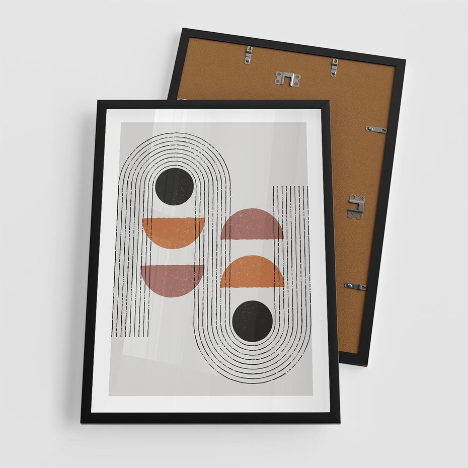 Plakat w ramie 50x70 - Nowoczesna Abstrakcja - geometria, grafika - rama czarna