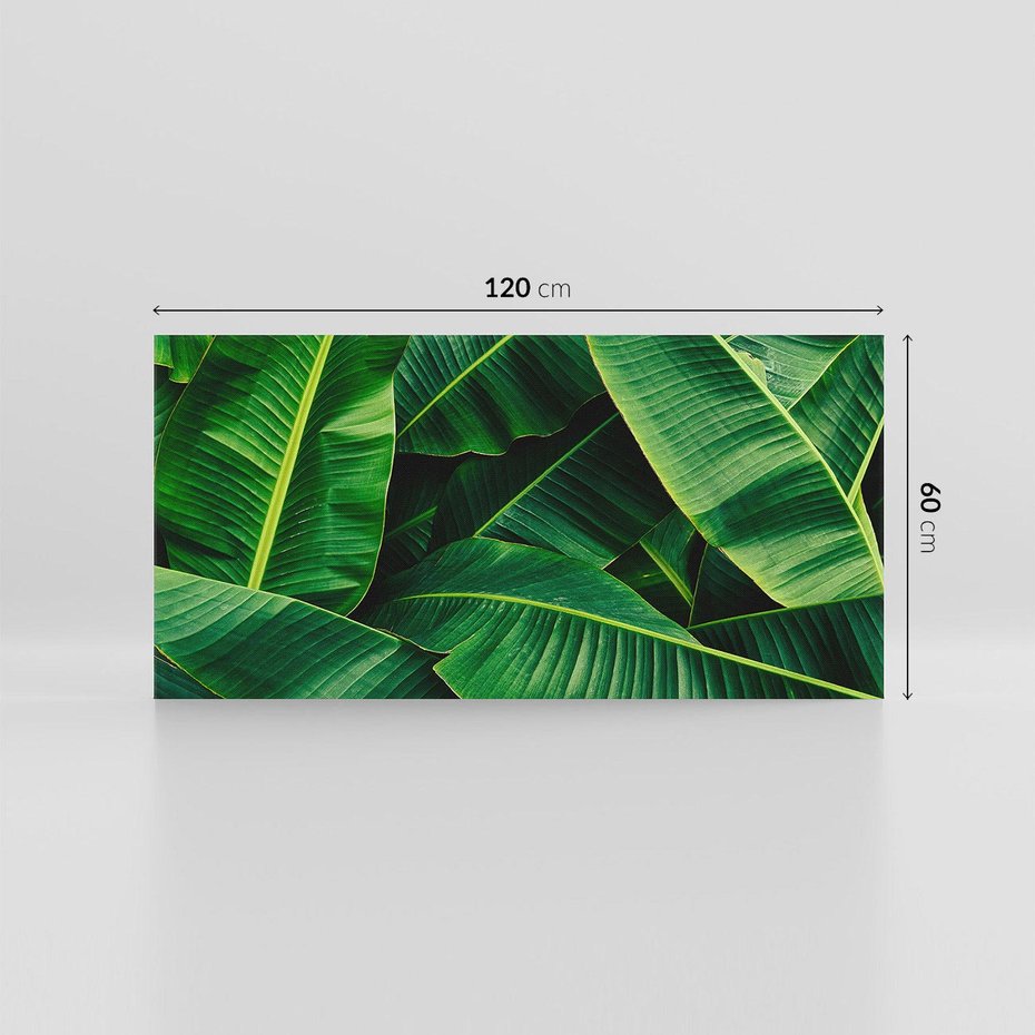 Obraz na płótnie 120x60 - Zaklęta roślinna ekspresja - liście bananowca, gęsto ułożone