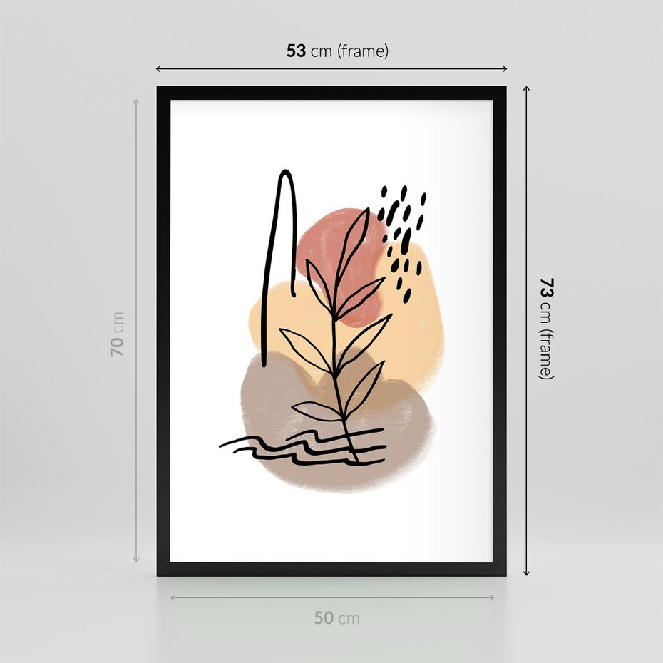 Plakat w ramie 50x70 - Konturem Przenikające - abstrakcja, sztuka nowoczesna - rama czarna