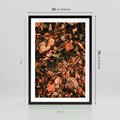 Plakat w ramie 50x70 - Jesienny Splot: Pomarańczowe Liście - liście, pomarańczowe suche liście - rama czarna