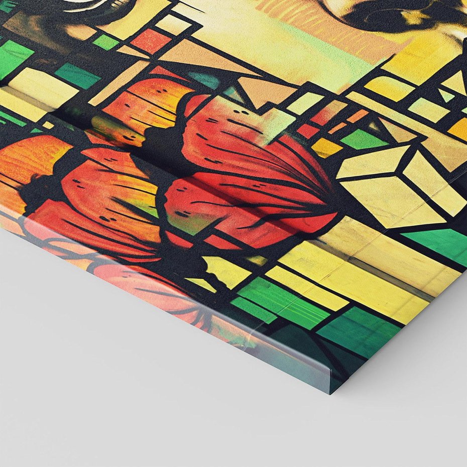 Obraz na płótnie 100x70 - Twarze na murze - twarz, graffiti