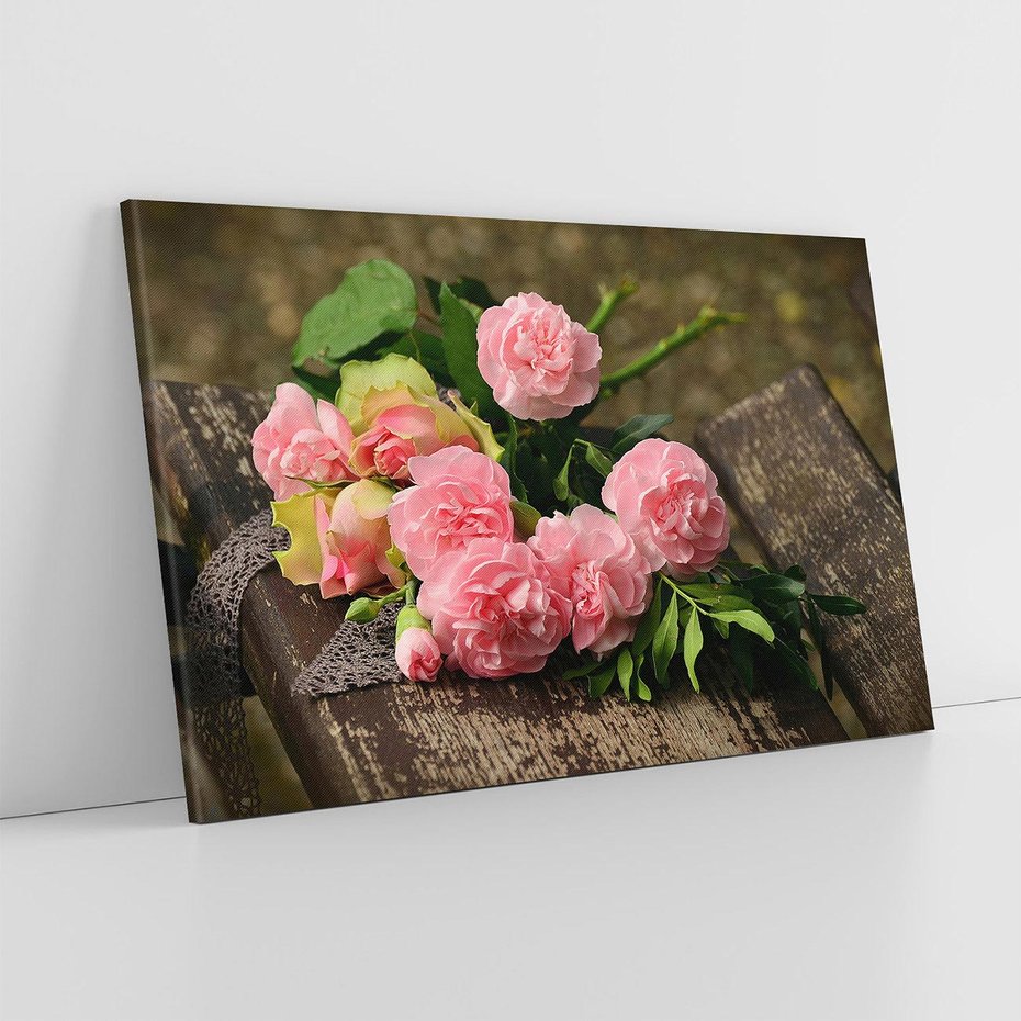 Obraz na płótnie 100x70 - Różowe Piękno - róże, kwiaty