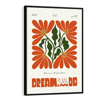 Obraz w ramie 70x100 - Księga Abstrakcji - sztuka nowoczesna, kolorowe kwiaty - rama czarna