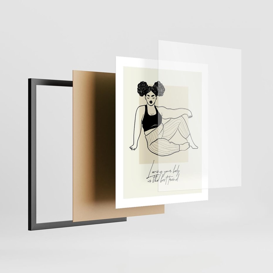 Plakat w ramie 40x50 - Kobieca Moc - nowoczesna sztuka kobieca, plakat - rama czarna