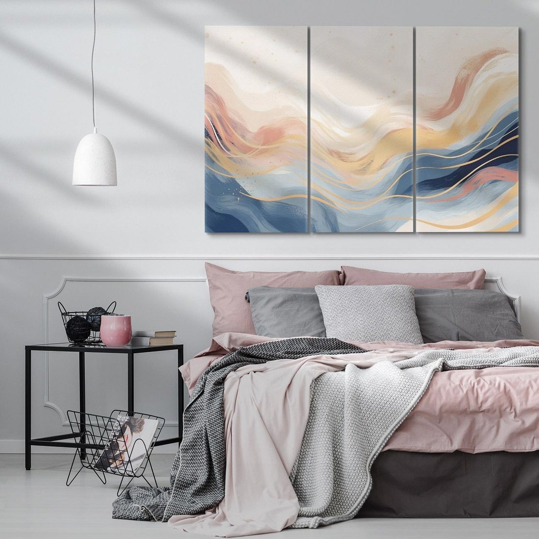 Obraz na płótnie 120x80 - Ukojenie Współczesności - abstrakcyjne fale, gładkie linie