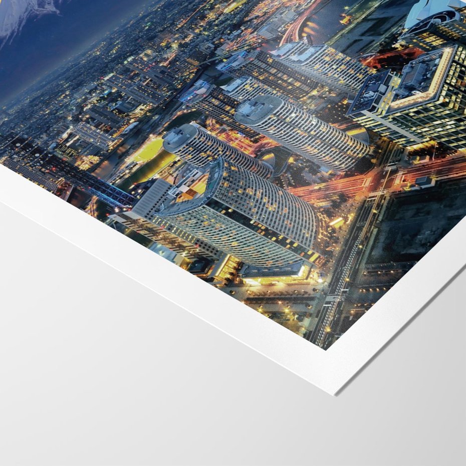 Plakat bez ramy 21x30 - Miasto na Górnym Horyzoncie - miasto, góry