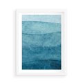 Plakat w ramie 50x70 - Kolorowe fale akwareli - akwarela, fale - rama biała