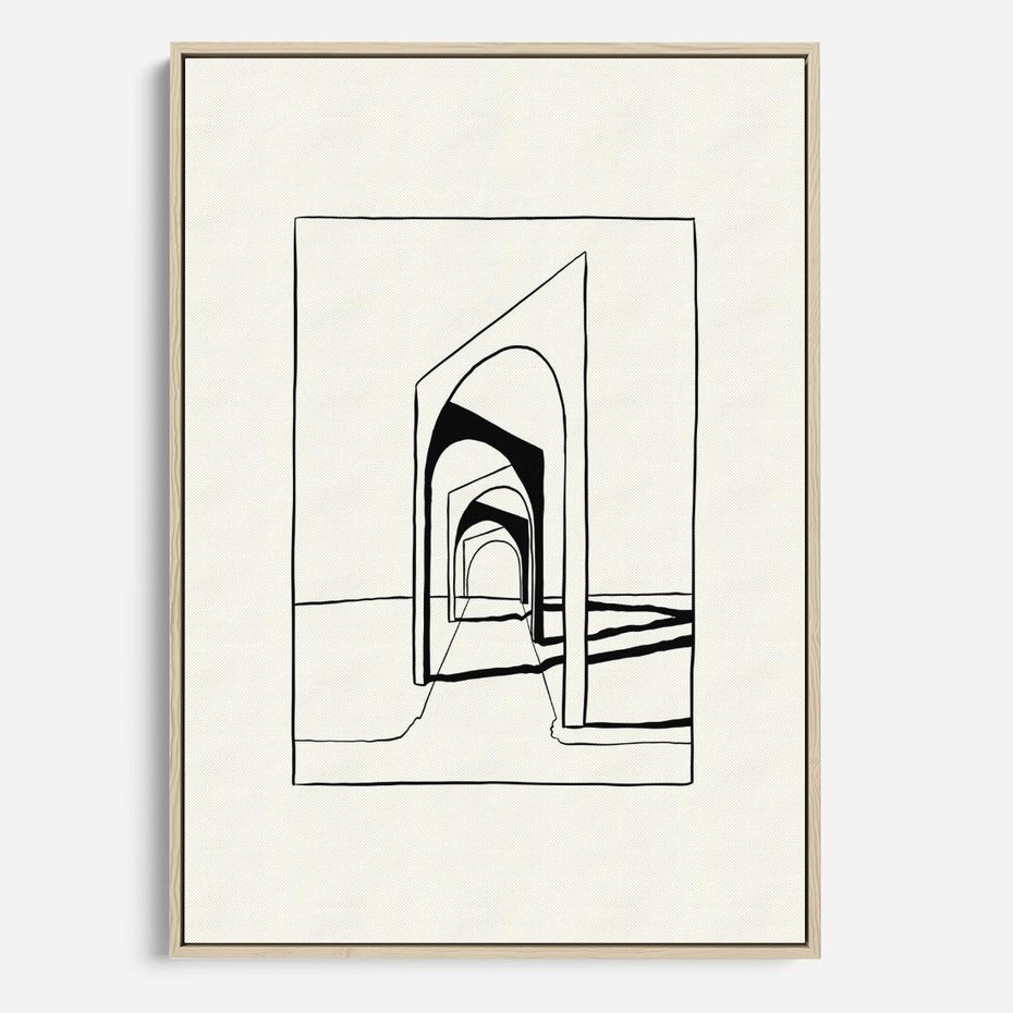 Obraz w ramie 70x100 - Poezja światła i cienia - nowoczesna sztuka, minimalistyczny styl - rama drewno