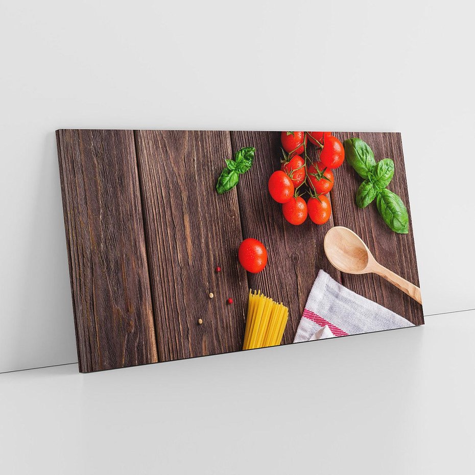 Obraz na płótnie 120x60 - "Spaghetti: Sztuka kulinarna na płótnie - spaghetti, makaron