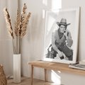 Plakat w ramie 30x40 - Dziki Zachód - retro zdjęcie, czarno białe - rama biała