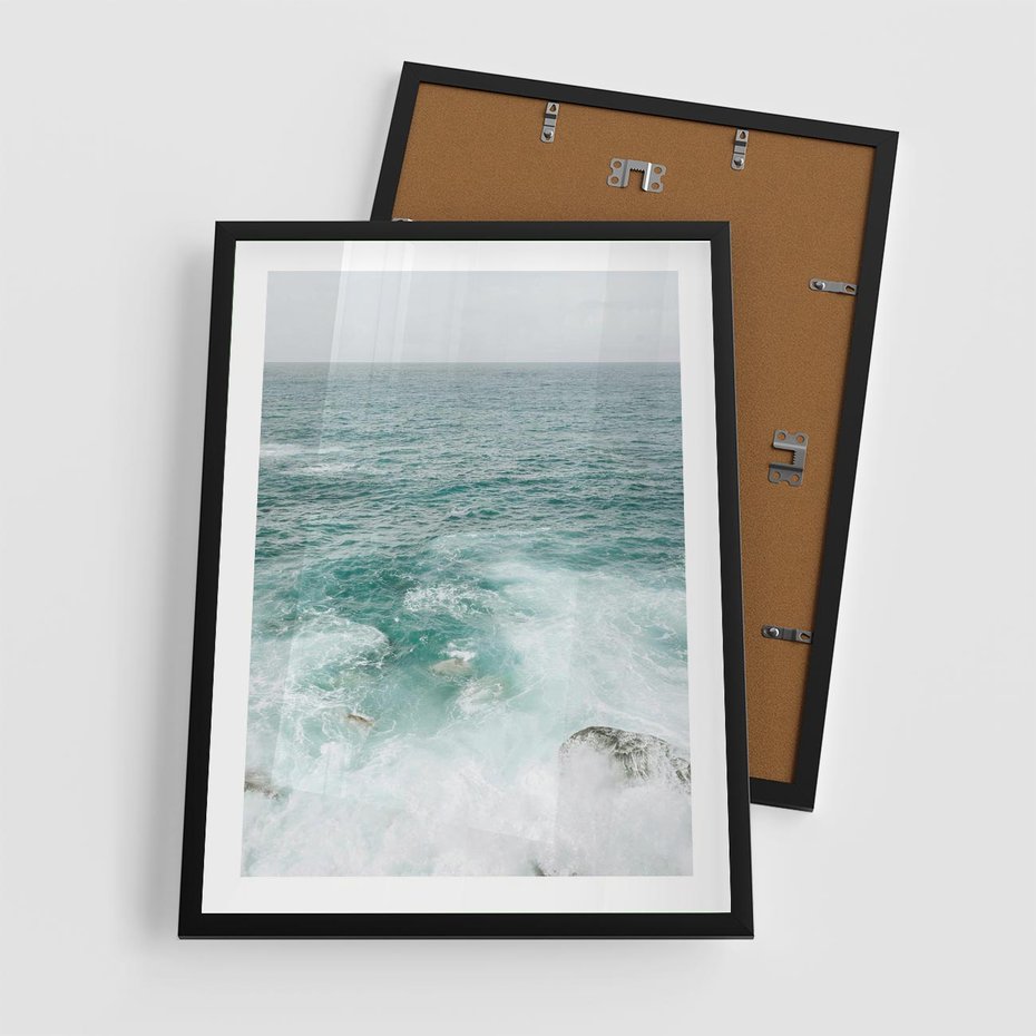 Plakat w ramie 50x70 - Wzburzony Żywioł - morze, ocean - rama czarna