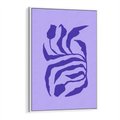 Obraz w ramie 50x70 - Boho Sztuka Wolności - kwiaty, energetyczne fioletowe tło - rama biała