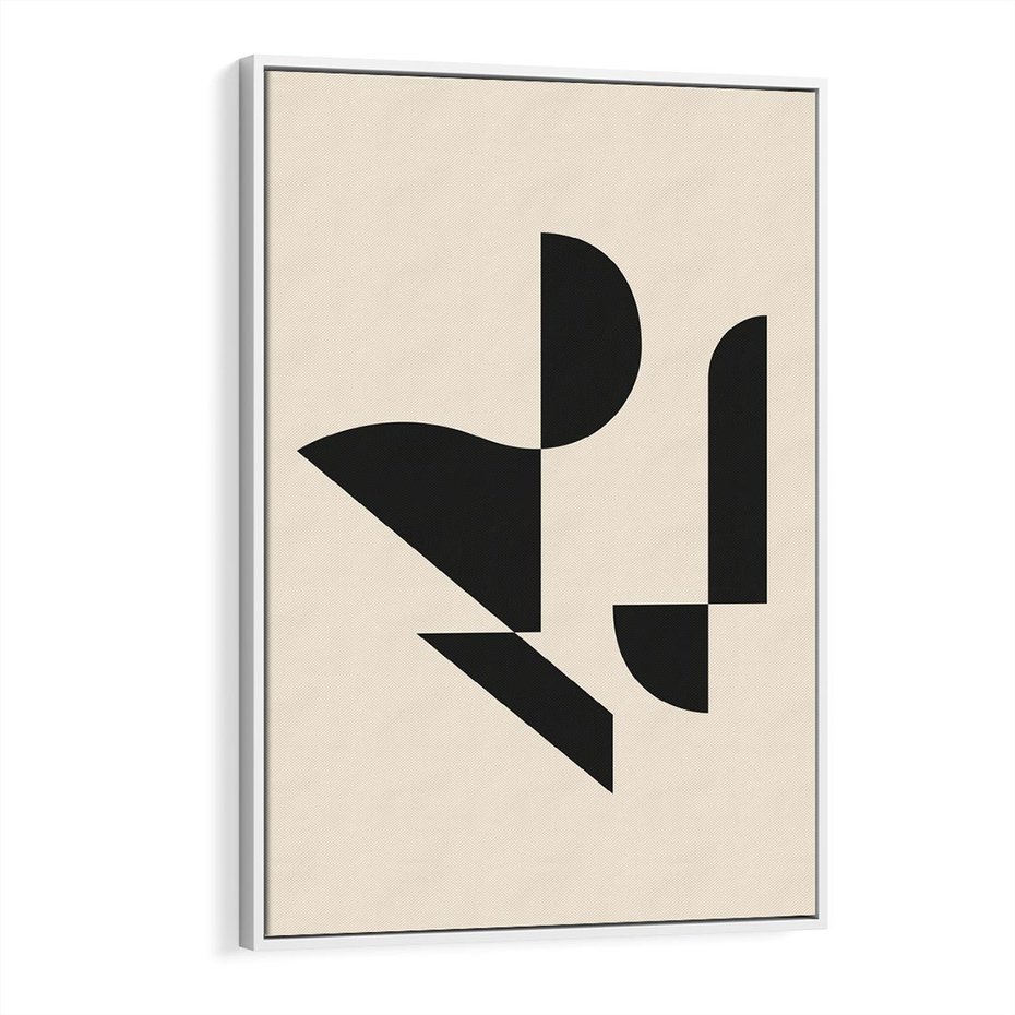Obraz w ramie 80x120 - Rozkwitająca Abstrakcja - abstrakcyjne geometryczne kształty, minimalizm - rama biała