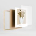 Plakat w ramie 40x50 - Rytmy Nowych Wizji - abstrakcyjne liście, tropikalne w wazonie - rama drewno