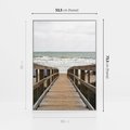 Obraz w ramie 50x70 - Morze i drewniany pomost - morze, pomost - rama biała