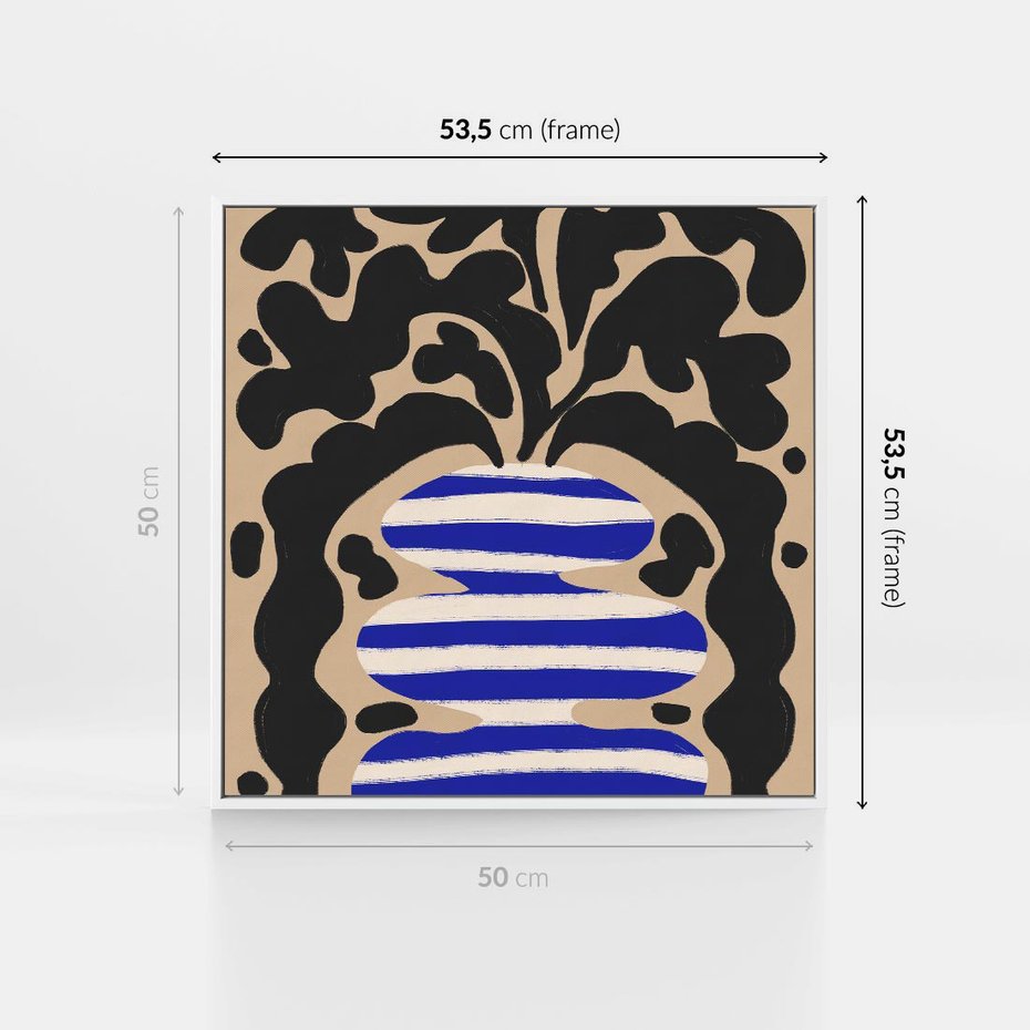 Obraz w ramie 50x50 - Boho Wizje - abstrakcyjny plakat, ciekawe formy - rama biała