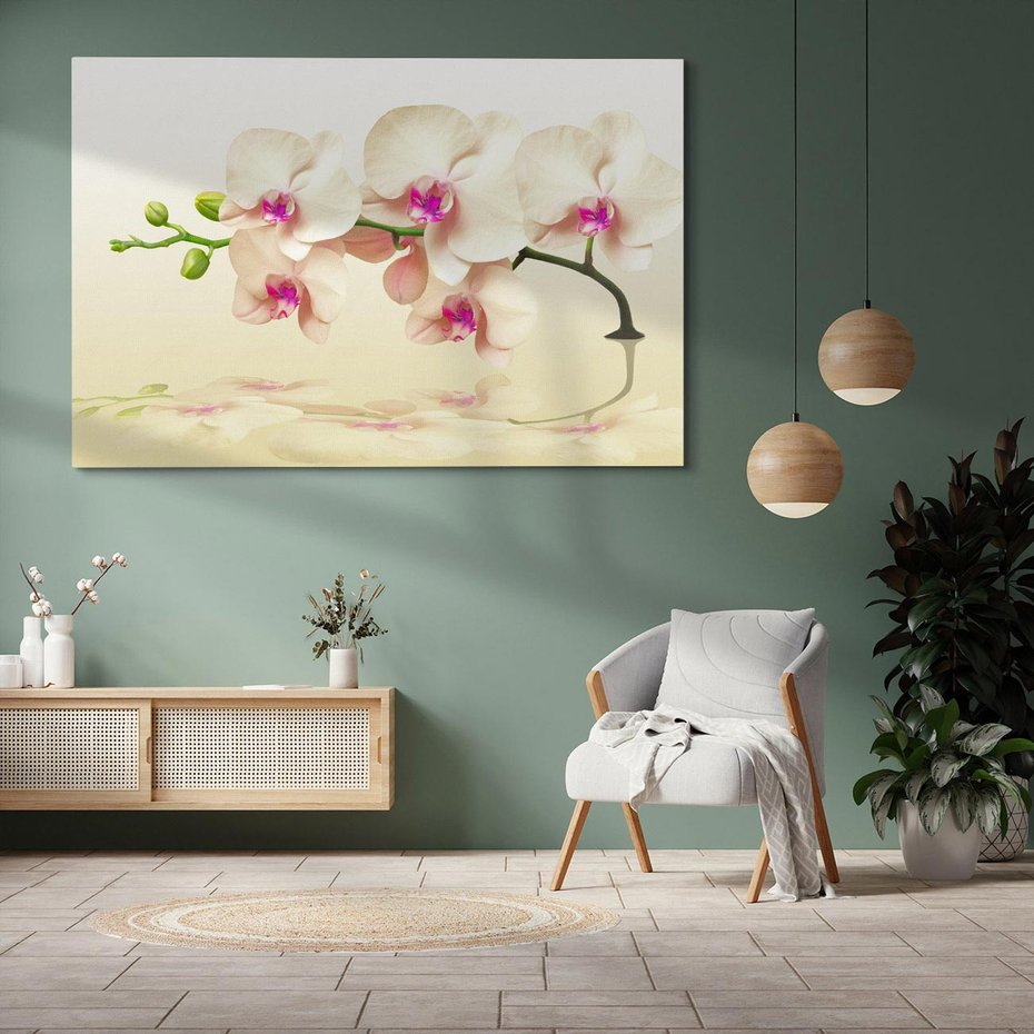 Obraz na płótnie 120x80 - Kwiatowa harmonia w SPA - orchidea, kwiat