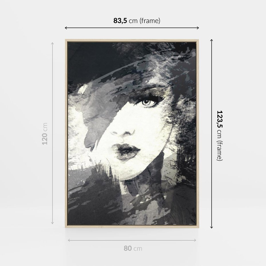 Obraz w ramie 80x120 - Abstrakcyjna wizja kobiety - abstrakcja, kobieta - rama drewno