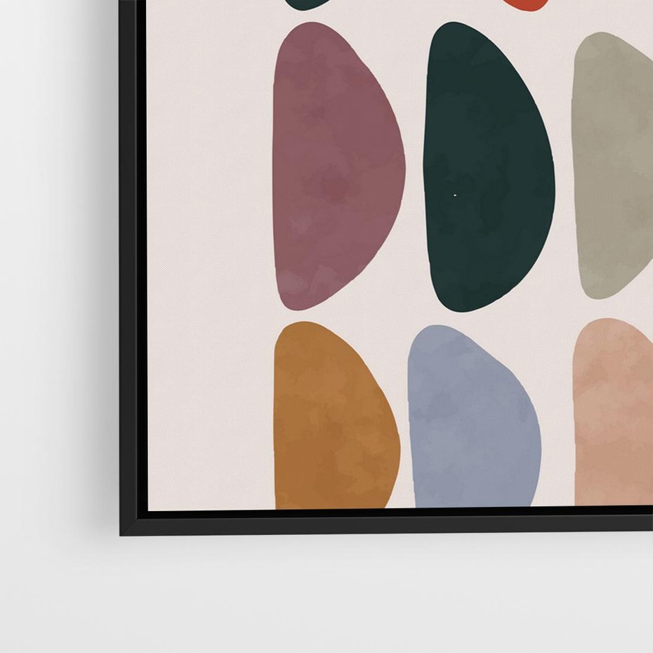 Obraz w ramie 50x50 - Granice Boho - abstrakcyjny obraz, geometryczna kompozycja - rama czarna